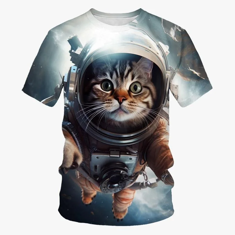 Cute Astronaut Cat 3d Print T-shirt Funny Animal Spaceman Men's Tshirt Summer Casual Short Sleeve Tops Loose Tee Shirt Clothing
Cute Astronaut Cat 3d Print T-shirt Funny Animal Spaceman Men's Tshirt Summer Casual Short Sleeve Tops Loose Tee Shirt Clothing