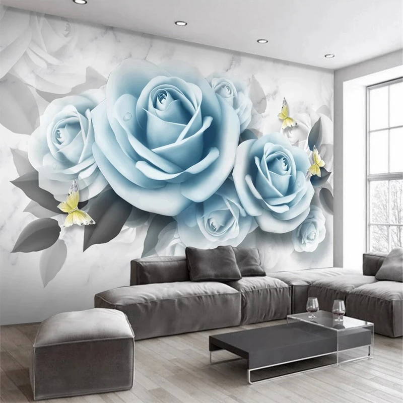 Custom Photo Modern 3D Blue Rose Flowers Grey Wallpaper for Living Room Bedroom TV Sofa Background Wall Murals Home Decor Art
Custom Photo Modern 3D Blue Rose Flowers Grey Wallpaper for Living Room Bedroom TV Sofa Background Wall Murals Home Decor Art