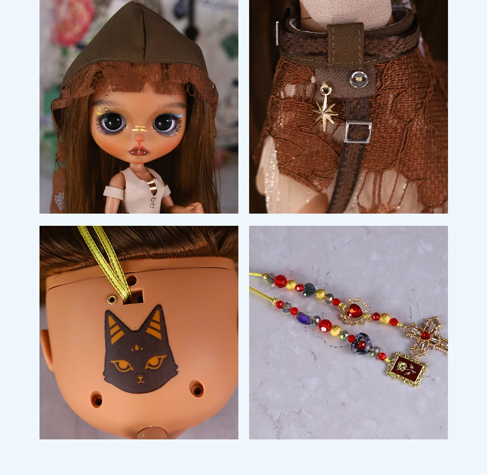 Emery – Premium Custom Neo Blythe Doll with Brown Hair, Dark Skin & Matte Cute Face 13 Emery – Premium Custom Neo Blythe Doll with Brown Hair, Dark Skin & Matte Cute Face 13