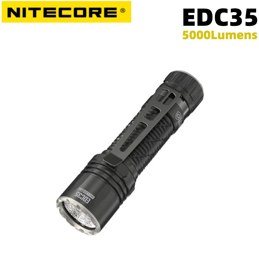 

New Nitecore EDC35 USB-C Rechargeable 5000Lumens LED Flashlight NiteLab UHi LED Beam Distance 550meters Built-in 6000mAh Battery