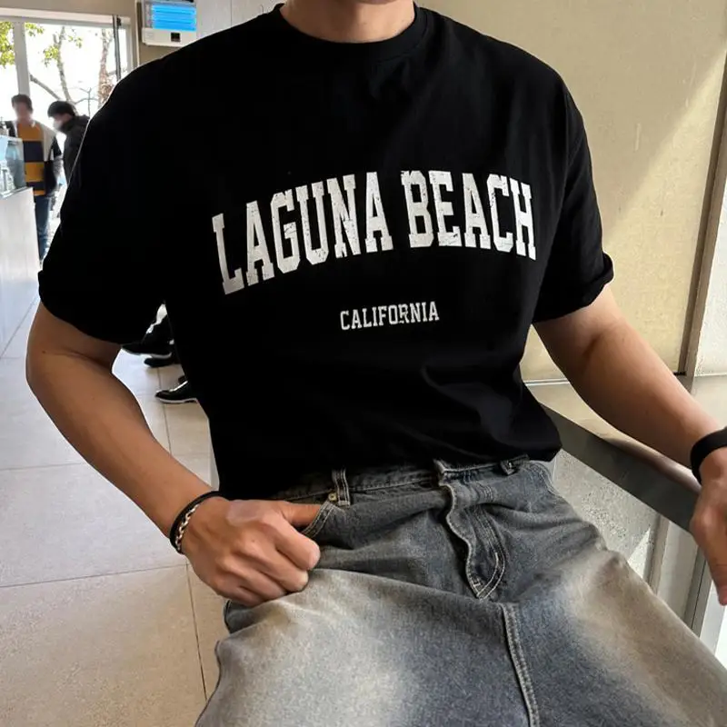 Korean plus size men's summer white round neck short-sleeved tops T-shirt Korean style loose American men's fashion brand tops
Korean plus size men's summer white round neck short-sleeved tops T-shirt Korean style loose American men's fashion brand tops