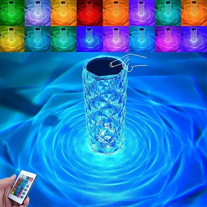 16 Colors Crystal Table Lamp Rose Light Romantic Diamond Atmosphere Light USB Touch Night Light for Bedroom Desk Party Decor
16 Colors Crystal Table Lamp Rose Light Romantic Diamond Atmosphere Light USB Touch Night Light for Bedroom Desk Party Decor
