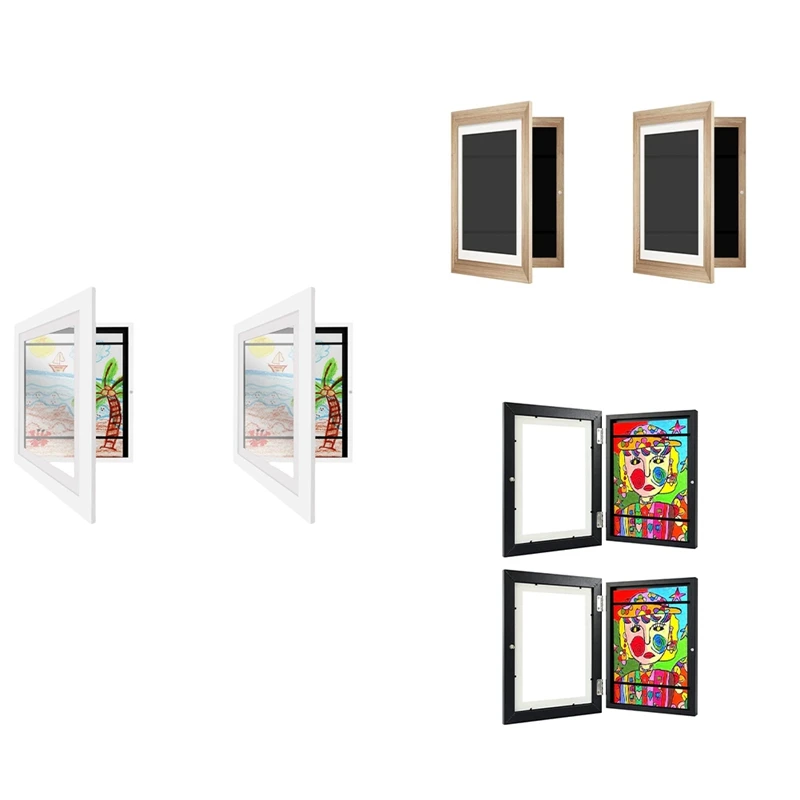 

[2-Pack] Kids Art Frame Kids Art Frames Front Opening Kids Artwork A4 Picture Frames Changeable Artwork Display