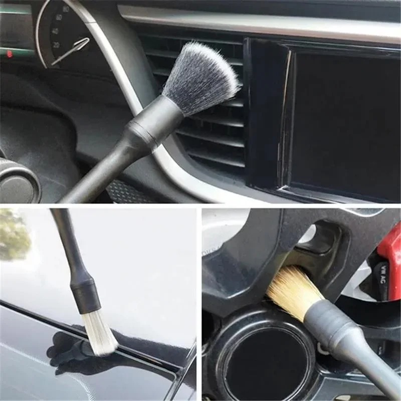 

3Pcs Car Detailing Brushes Interior Exterior Air Vents Dashboard Cleaning Tools Auto Detail Tool Ultra-Soft Car Detailing Brush