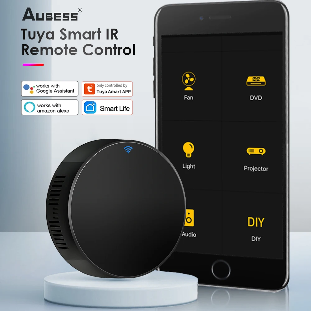 Tuya Smart IR Remote Control Universal Infrared Remote Controller For TV DVD AUD AC Smart Home Work With Alexa Google Assistance
Tuya Smart IR Remote Control Universal Infrared Remote Controller For TV DVD AUD AC Smart Home Work With Alexa Google Assistance