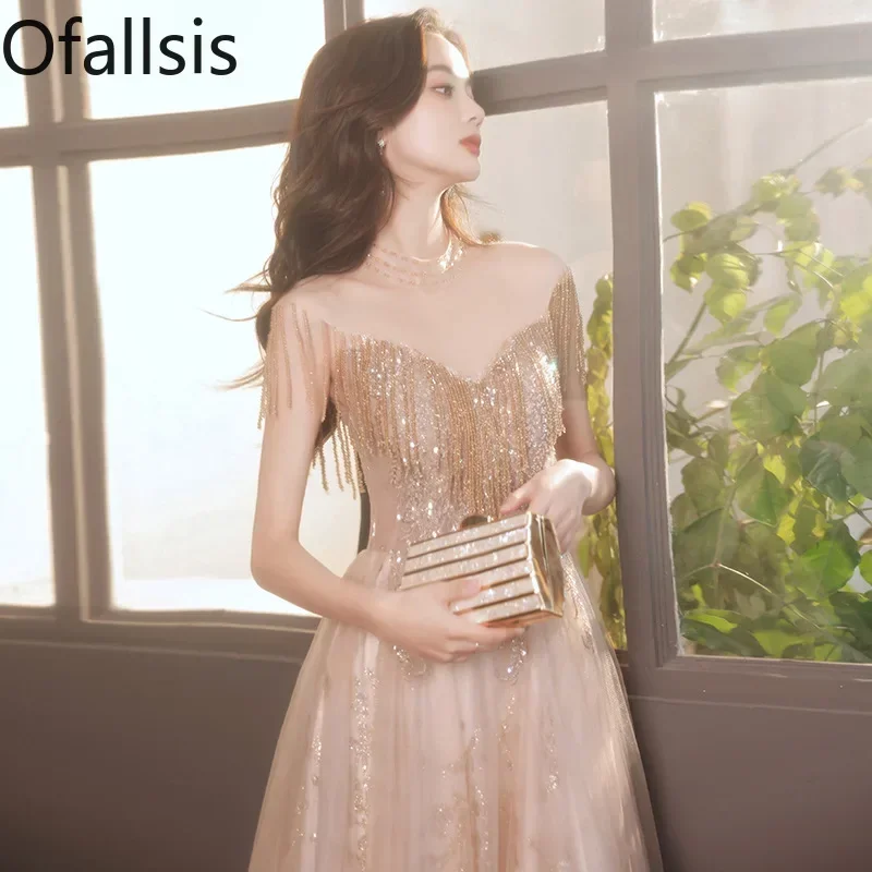 Ofallsis Champagne Tassel Evening Dress 2023 Women's Banquet Temperament Light Luxury High End Art Annual Meeting Host Dresses
Ofallsis Champagne Tassel Evening Dress 2023 Women's Banquet Temperament Light Luxury High End Art Annual Meeting Host Dresses