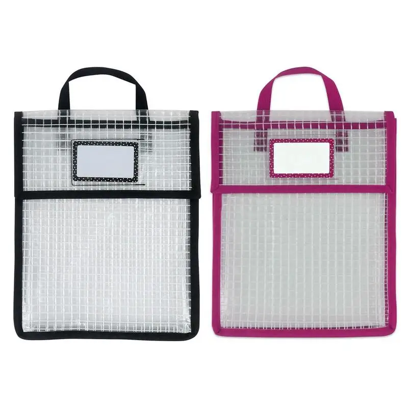 

Mesh Zipper Pouch Bags Multipurpose Clear Student Book Pouches With Handle Children's Handbag Tutoring Book Bag Zip Folders