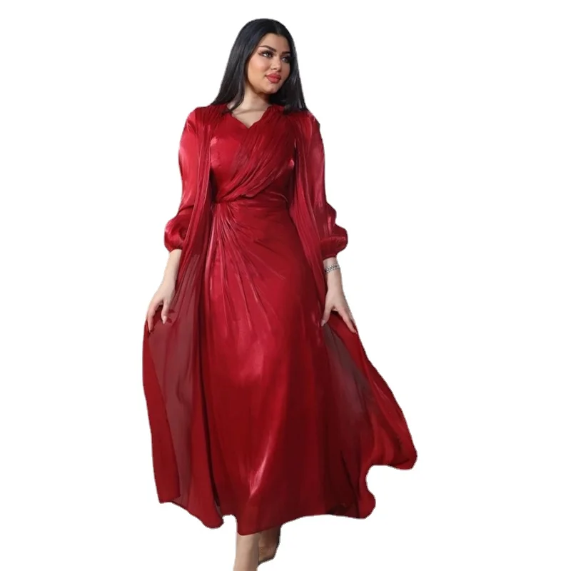 Fashion Muslim Two Pieces Abaya Dress Set Chic Bright Silk Soft Satin Dubai Turkey Arab Wrap Robe Corban Eid Al Adha
Fashion Muslim Two Pieces Abaya Dress Set Chic Bright Silk Soft Satin Dubai Turkey Arab Wrap Robe Corban Eid Al Adha