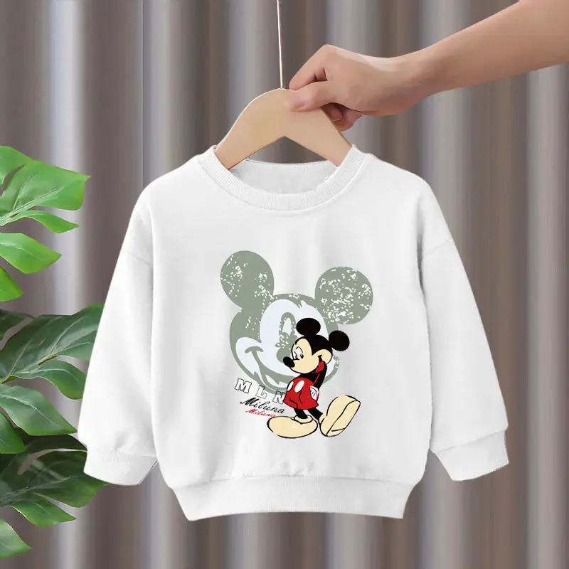 

Cotton 2023 New Girls T-shirt Cartoon Boy Tops Kids Long Sleeve Sports Shirts Autumn Spring Children‘s Clothing Mickey 2-8Y