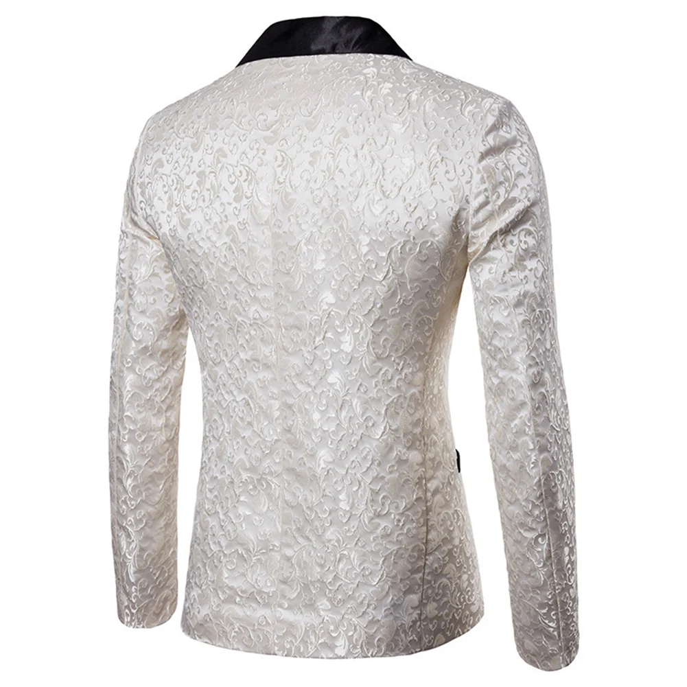 Gold Jacquard Bronzing Floral Blazer Suit Mens Single Button Blazer Jacket Wedding Dress Party Stage -Singer Costume
Gold Jacquard Bronzing Floral Blazer Suit Mens Single Button Blazer Jacket Wedding Dress Party Stage -Singer Costume