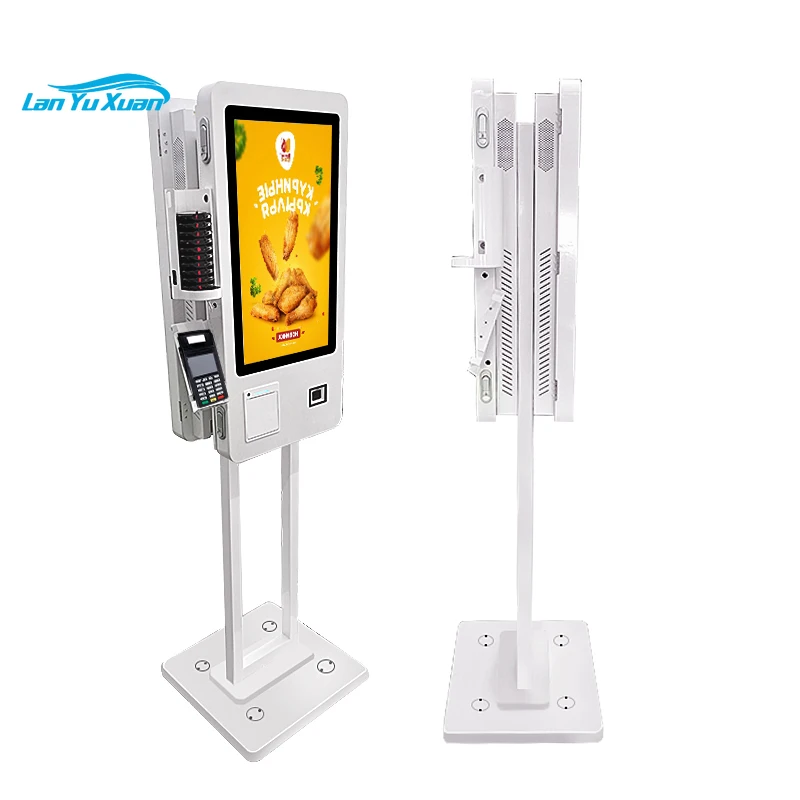 

Автоматический платежный аппарат с сенсорным экраном для ресторана, Автозаказ 24 дюйма, черный, Android, белый, USB, Windows, коннектор DDR, копия