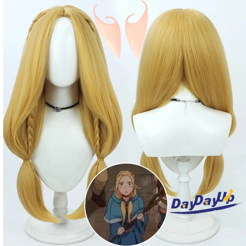 

Marcille Donato Cosplay Wig Women Long Braided Blonde Wigs Heat Resistant Synthetic Wigs for Halloween Costume Prop Ears