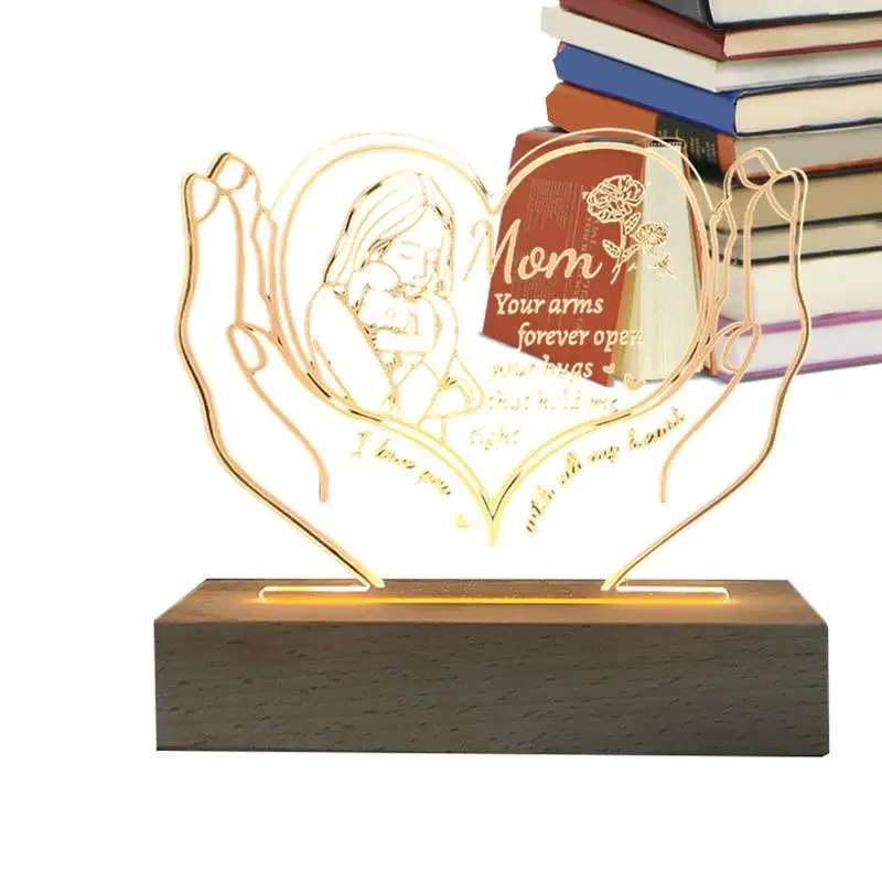 

Mom Gifts Night Light Acrylic 3D LED Night Light Acrylic Engraved Lamp Night Light For Mum Shelf Bedroom Living Room Decor