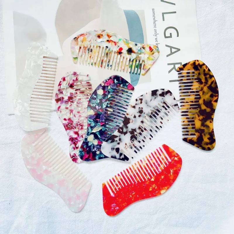 Korean Fashion Acetate Hair Combs Anti-static Massage Hair Brush Retro High Quality Marbled Colorful Travel Hairdressing Comb
Korean Fashion Acetate Hair Combs Anti-static Massage Hair Brush Retro High Quality Marbled Colorful Travel Hairdressing Comb