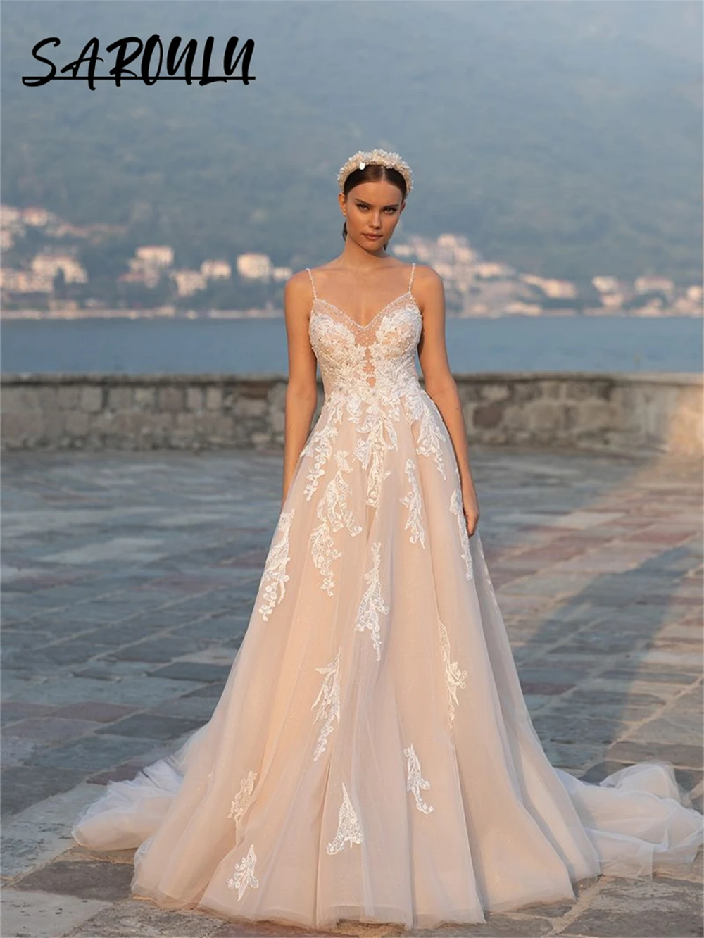 Champagne Lining A Line Wedding Dresses For Women 2024 Sequined Spaghetti Straps Lace Bridal Gown Beach Bride Dress
Champagne Lining A Line Wedding Dresses For Women 2024 Sequined Spaghetti Straps Lace Bridal Gown Beach Bride Dress