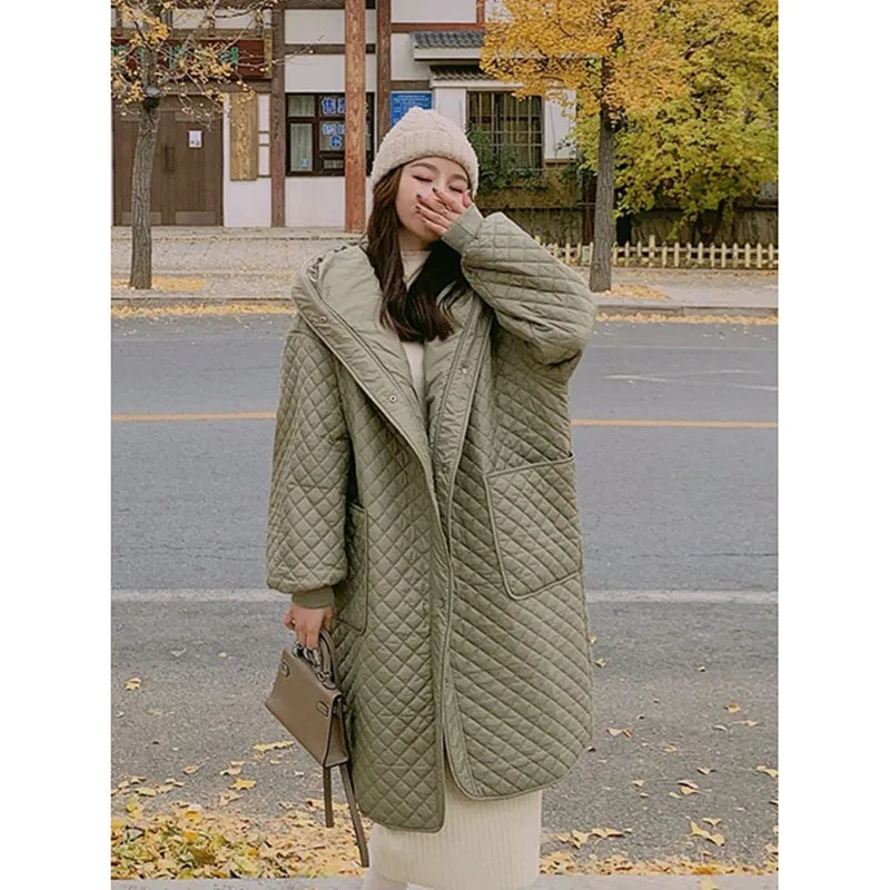 2023 Lingge Cotton Coats Hooded Long Women's Clothing Oversize Jackets Autumn Winter New Loose Demi-season Jackets Fashion Coats
2023 Lingge Cotton Coats Hooded Long Women's Clothing Oversize Jackets Autumn Winter New Loose Demi-season Jackets Fashion Coats