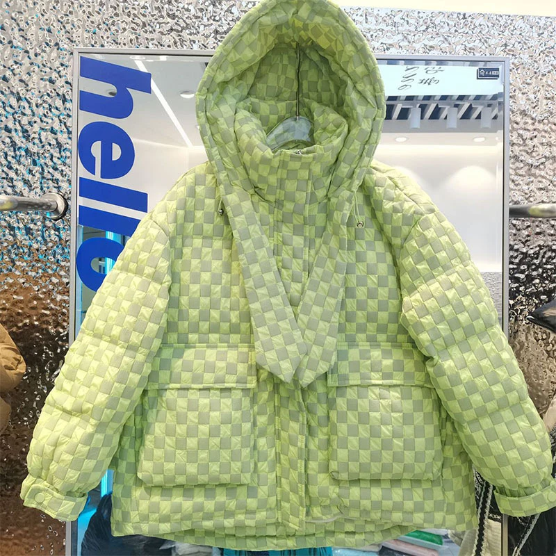 Winter Checkerboard Down Jacket Women 2023 New Korean Loose Hooded White Duck Down Parkas Female High Quality Warm Plaid Coats
Winter Checkerboard Down Jacket Women 2023 New Korean Loose Hooded White Duck Down Parkas Female High Quality Warm Plaid Coats