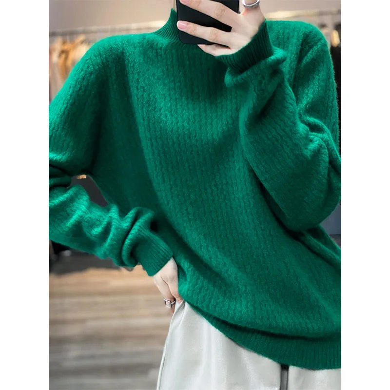 High-End 2022 Autumn Winter 100% Wool O-Neck Sweater Women's Cashmere Knitted Girl Clothes Loose Outwear Female Warm Shirt Top
High-End 2022 Autumn Winter 100% Wool O-Neck Sweater Women's Cashmere Knitted Girl Clothes Loose Outwear Female Warm Shirt Top