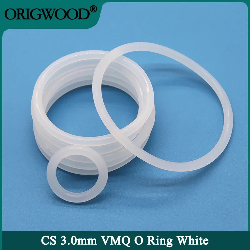 10/50pcs VMQ O Ring GasketCS 3mm OD 10 ~ 100mm White Waterproof Washer Round O Shape Silicone Ring Food Grade
10/50pcs VMQ O Ring GasketCS 3mm OD 10 ~ 100mm White Waterproof Washer Round O Shape Silicone Ring Food Grade