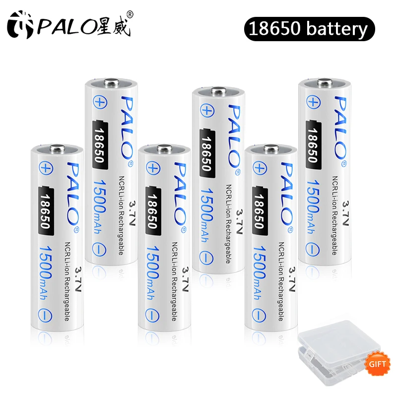 

NEW PALO 18650 Battery 1500mAh 3.7V Li-ion NCR18650B Battery 18650 Lithium Rechargeable Battery for Flashlight Fan batteries