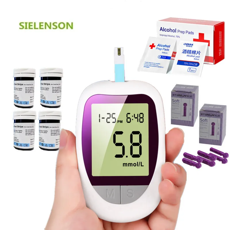 

KH-100Blood Glucose Meter 50/100/150 Test Strips Lancets Glucometer Kit for Diabetic Blood Sugar Monitor Medical Diabetes Tester