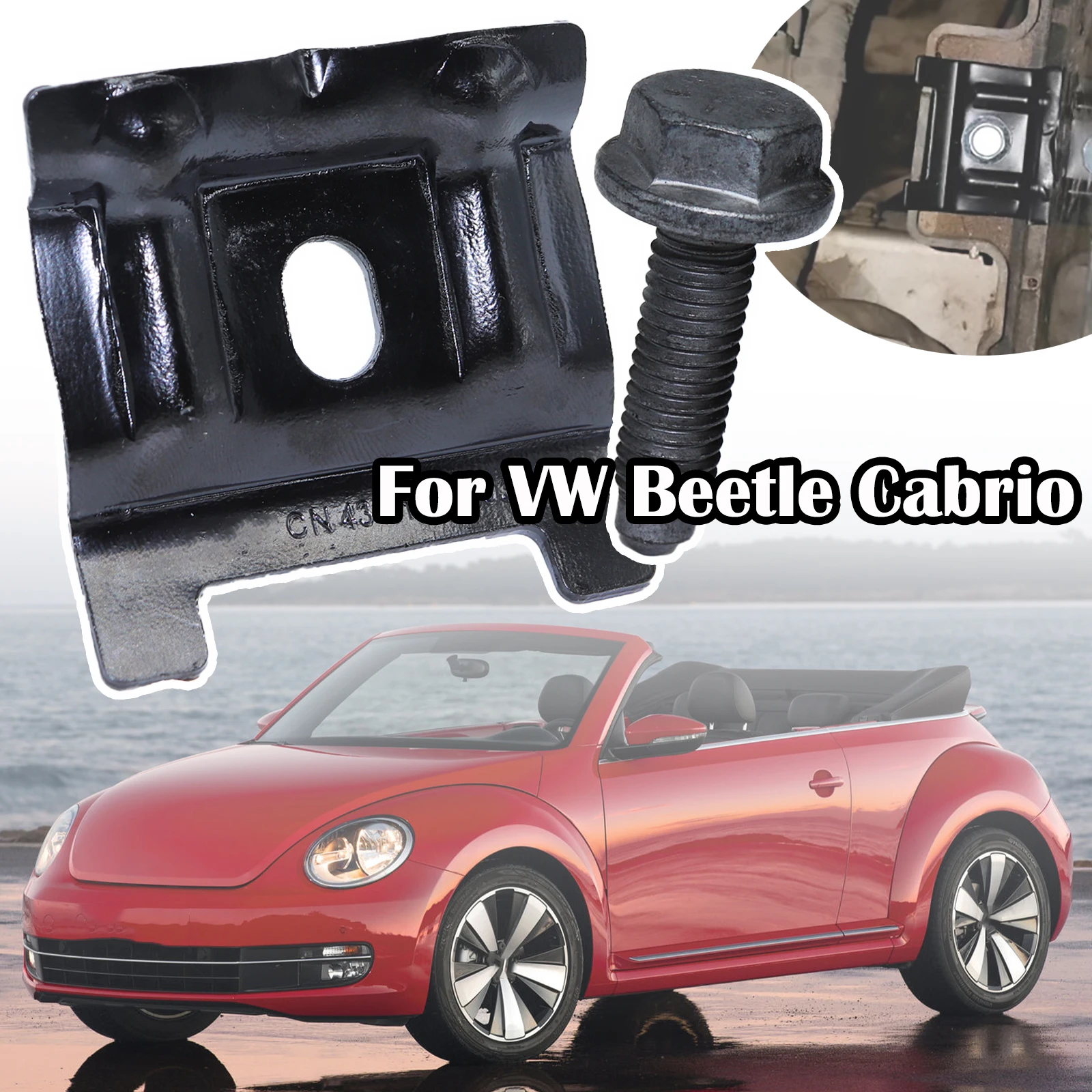 

Car Frame Battery Hold Down Steel Bolt Bracket Panel Fastener Clamping Strip Kit Replacement Parts For VW Beetle Cabrio 1Y 5C