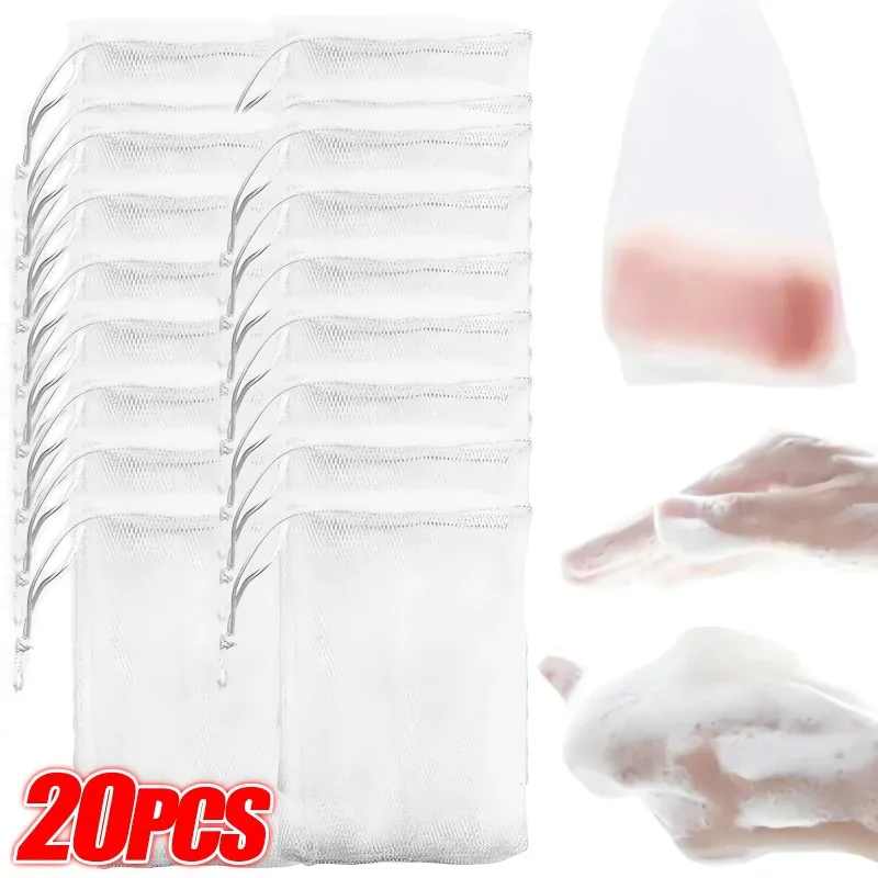 1/20PCS Facial Cleanser Soap Mesh Bags Foaming Mesh Soap Body Wash Foaming Mesh Bag Drawstring Bags Household Cleaning Supplies
1/20PCS Facial Cleanser Soap Mesh Bags Foaming Mesh Soap Body Wash Foaming Mesh Bag Drawstring Bags Household Cleaning Supplies