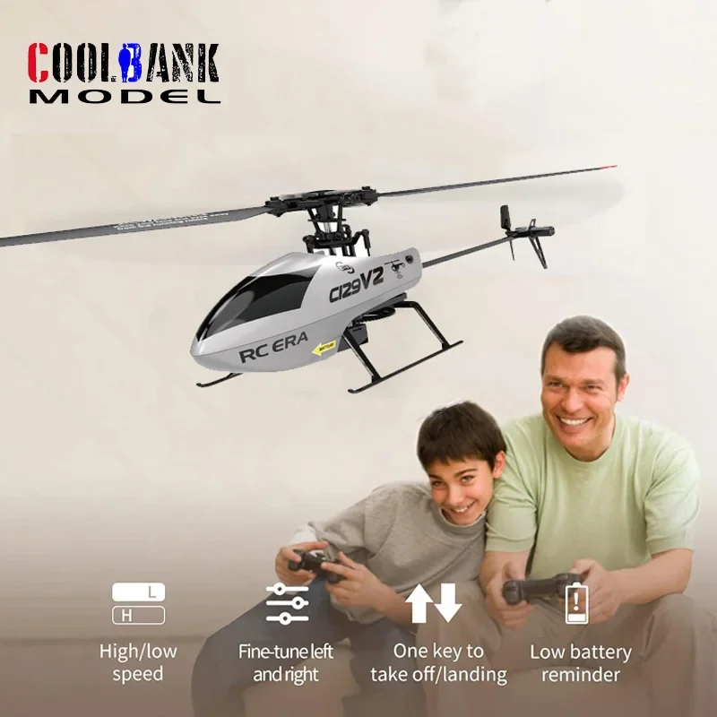 

COOLBANK C129 V2 4 Channel RC Helicopter 2.4Ghz RC Aircraft with 6-Axis Gyro & 3D Flips, Altitude Hold,One Key Take Off/Landing