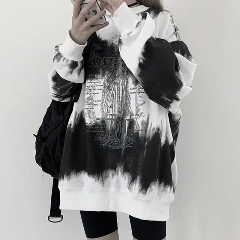 Harajuku Loose Kpop Hip Hop Female Autumn White Black Casual Punk Print Sweatshirt Spring Cool Hoodie Female Hoodie Streetwear
Harajuku Loose Kpop Hip Hop Female Autumn White Black Casual Punk Print Sweatshirt Spring Cool Hoodie Female Hoodie Streetwear