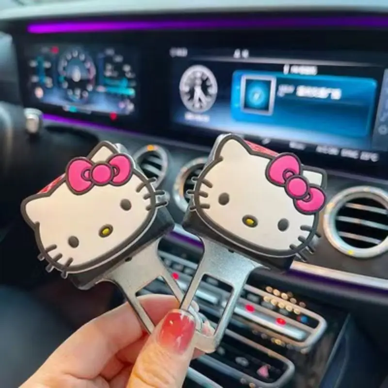 

Kawaii Sanrio фиксатор ремня безопасности Hello Kitty мультяшная пряжка ремня безопасности, передний пассажирский ремень безопасности контактный удлинитель