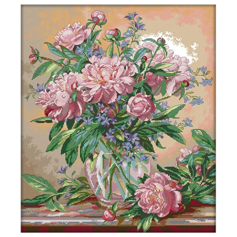 Cross Stitch Stamped Kits 14CT Printed Embroidery Cloth Needlepoint Kits Easy Patterns For Beginners, Bluebells Vase
Cross Stitch Stamped Kits 14CT Printed Embroidery Cloth Needlepoint Kits Easy Patterns For Beginners, Bluebells Vase
