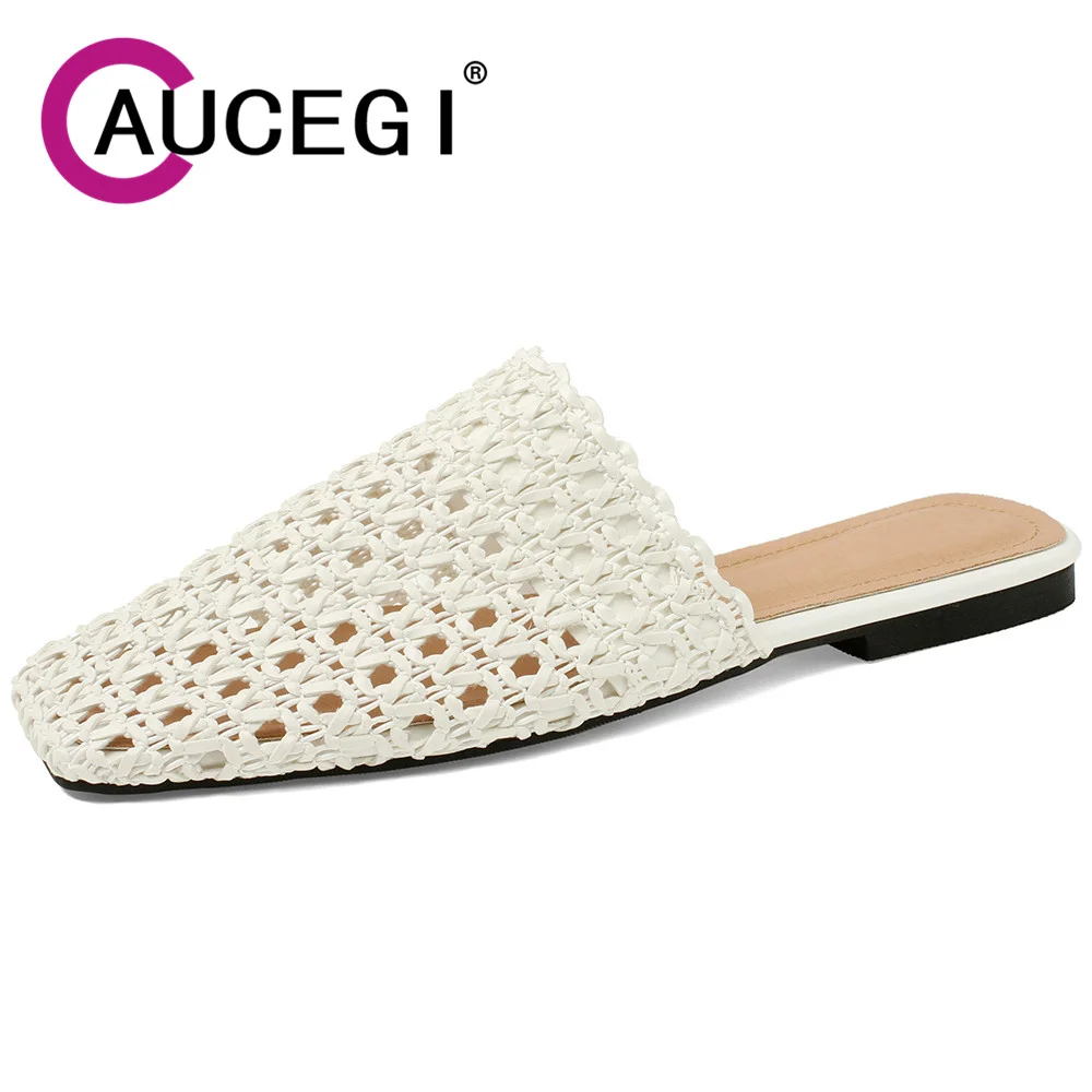 Aucegi Vintage Weave Slingback Sandals Close Square Toe Flat Heels Mules Women Slide Breathable Lazy Slip On Cozy Dress Shoes
Aucegi Vintage Weave Slingback Sandals Close Square Toe Flat Heels Mules Women Slide Breathable Lazy Slip On Cozy Dress Shoes