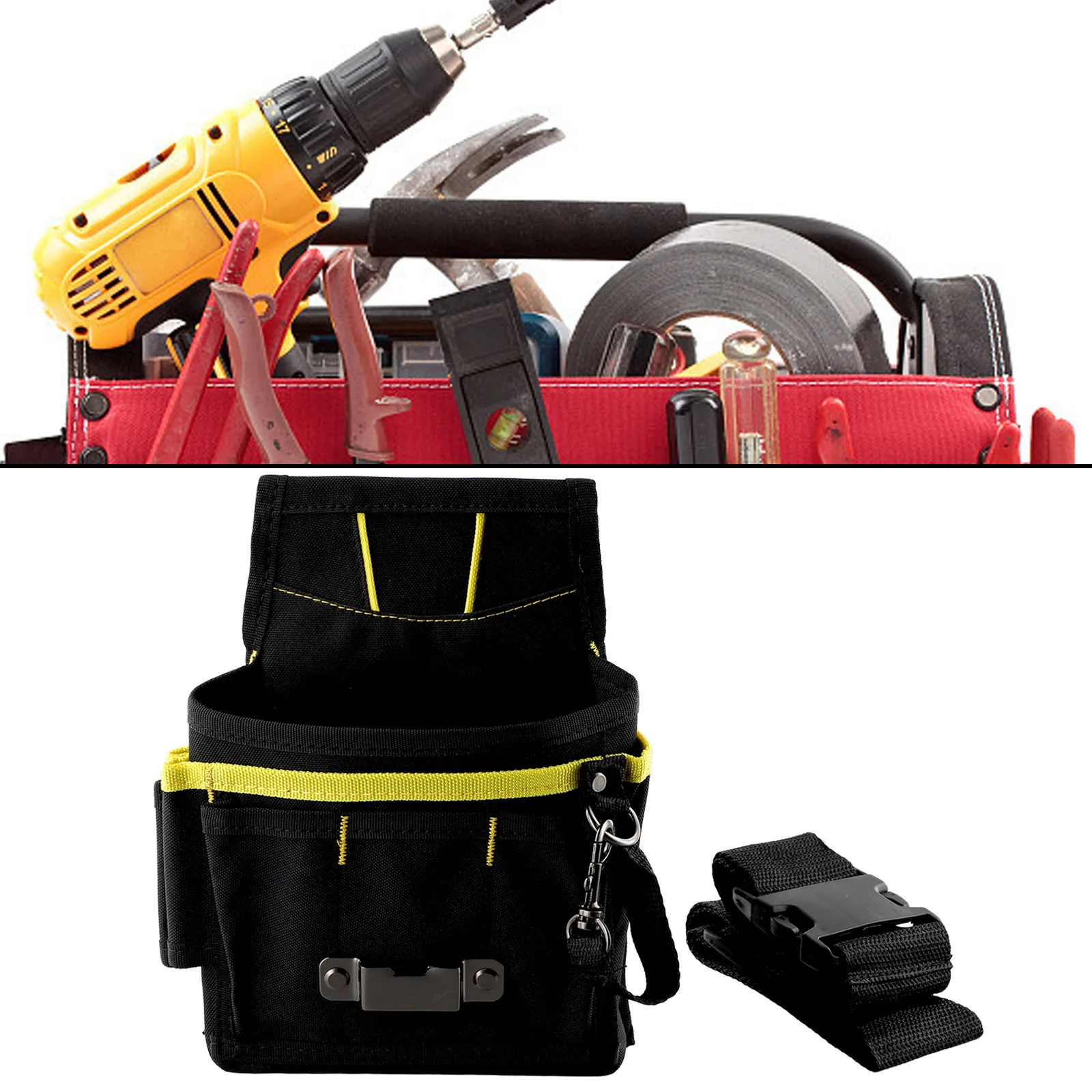 Waist Storage Tool Bag With Pockets 24*17*4cm 600D Oxford Fabric Belt Tool Black Electrician Holder Kits Pouch
Waist Storage Tool Bag With Pockets 24*17*4cm 600D Oxford Fabric Belt Tool Black Electrician Holder Kits Pouch