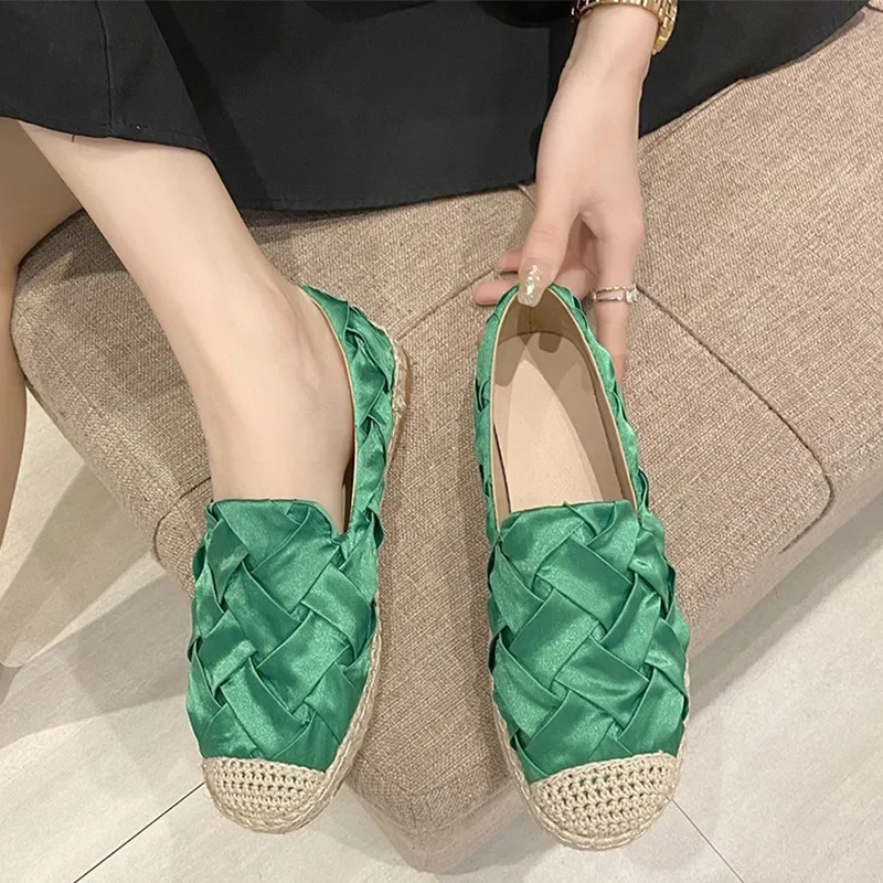 

Women Flats Loafers Weave Casual Walking Shoes Spring 2024 Brand Knitting Marie Janes Shoes New Dress Shoes Female Zapatillas