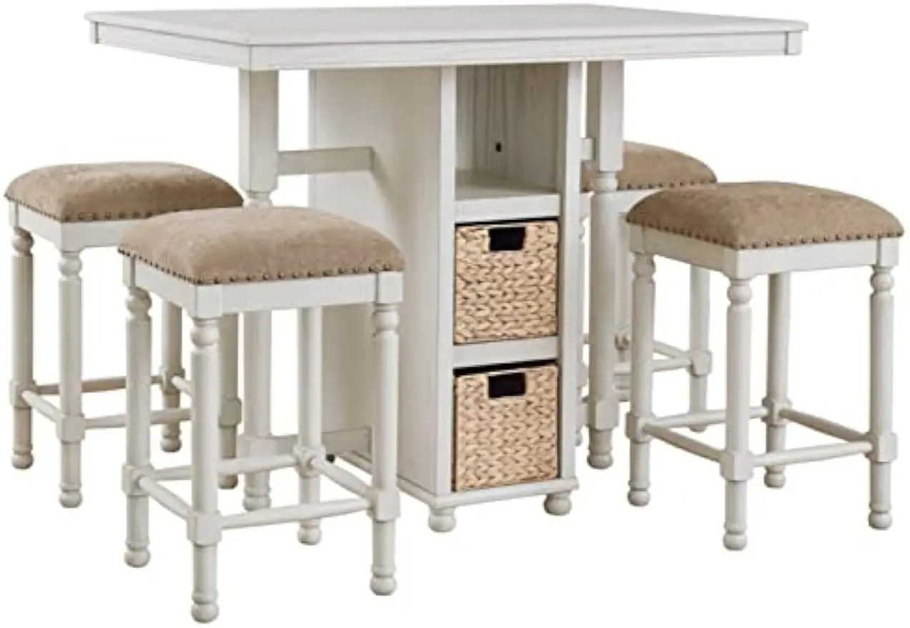 

Подписный дизайн Эшли роббинсдейл фермерский прямоугольный стол высокий обеденный стол и барные стулья