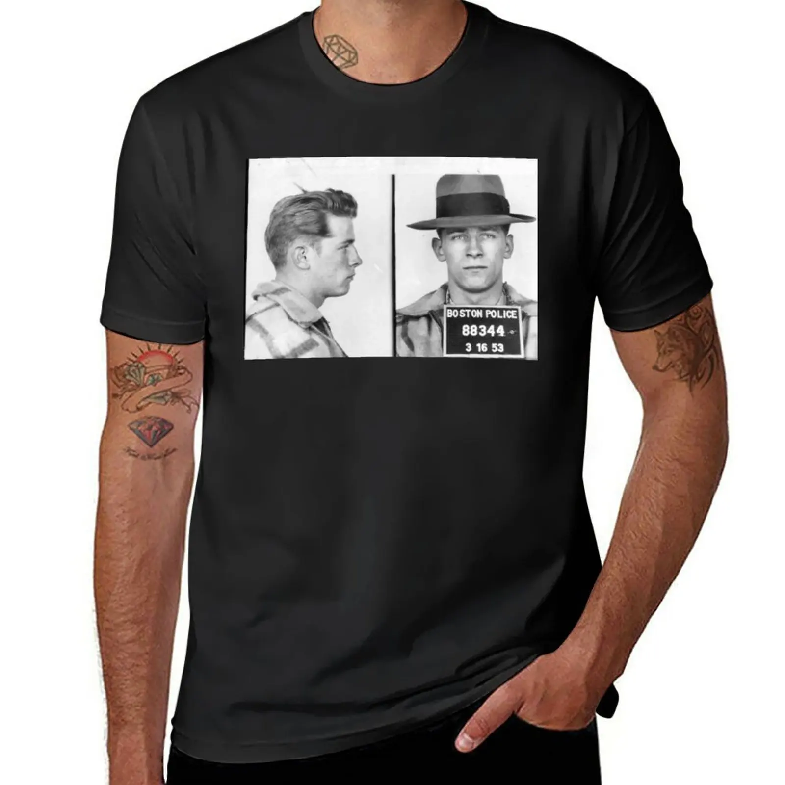James Whitey Bulger Mug Shot 1953 Horizontal T-Shirt quick drying Short sleeve tee mens t shirts pack
James Whitey Bulger Mug Shot 1953 Horizontal T-Shirt quick drying Short sleeve tee mens t shirts pack