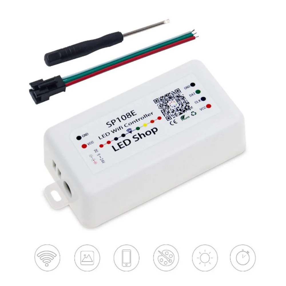 SP108E SPI WIFI Bluetooth pixel IC музыкальный контроллер с помощью приложения для смартфона для WS2812B WS2813 SK6812RGBW
SP108E SPI WIFI Bluetooth pixel IC музыкальный контроллер с помощью приложения для смартфона для WS2812B WS2813 SK6812RGBW