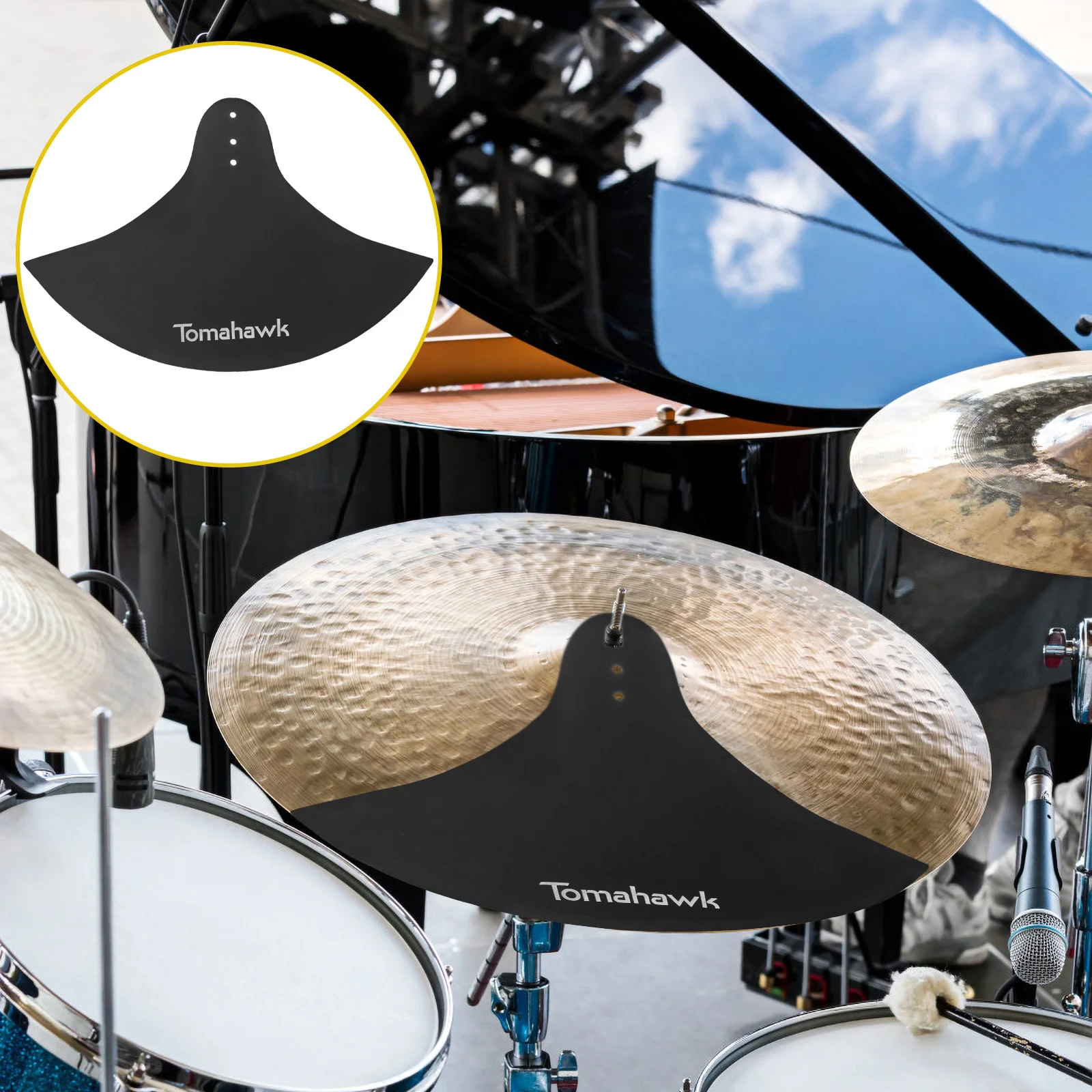 

2 Pcs Cymbal Mute Pad Useful Drum Mat Accessories Practice Silencer Cloth Rubber Overseat Instrument Muffler