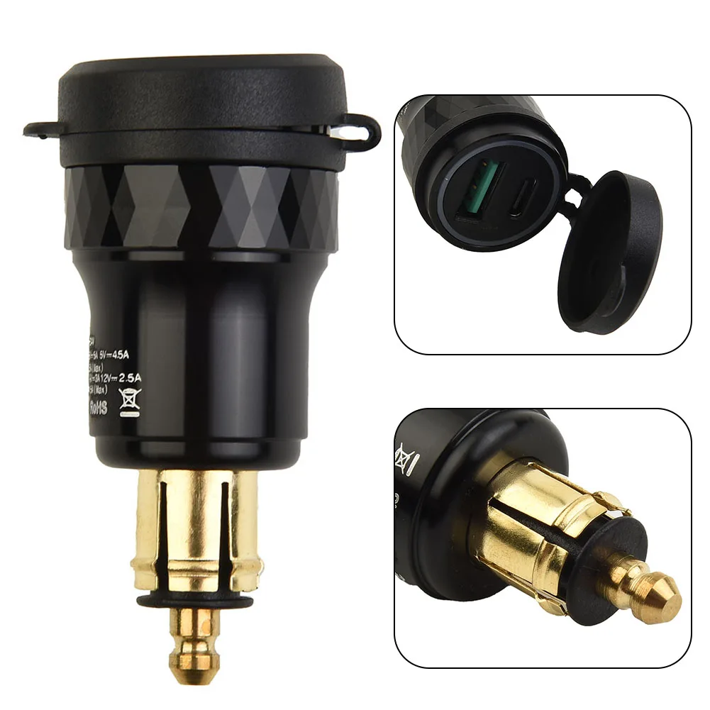 

Brand New Adapter For BMW For Hella Accessories Aluminum Alloy USB Black Useful CNC Car DIN Socket Dual Durable