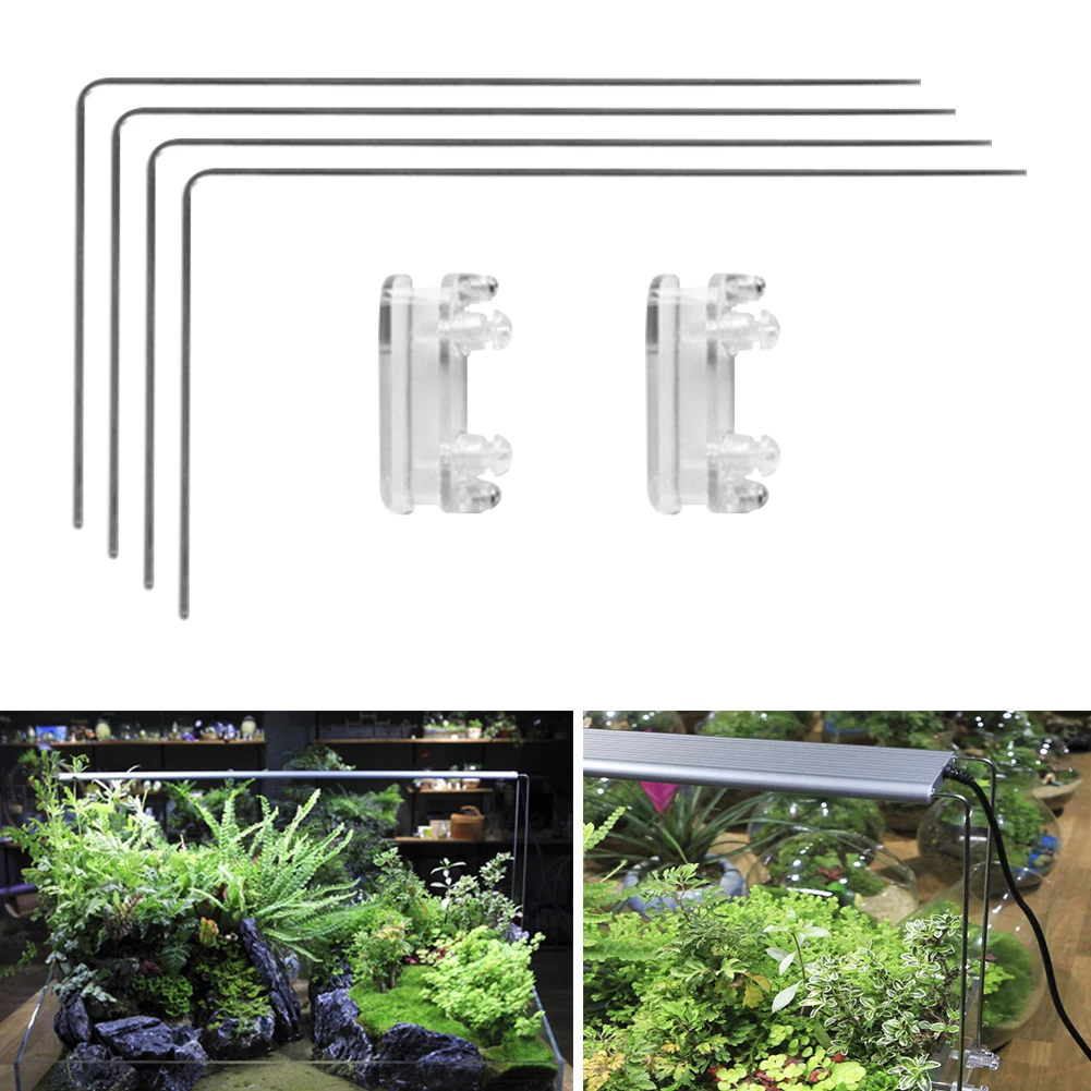 

High Strength With Base Durable Screw Mount Stainless Steel Screwdriver Lighting Holder Fish Tank Aquarium Light Stand Kit