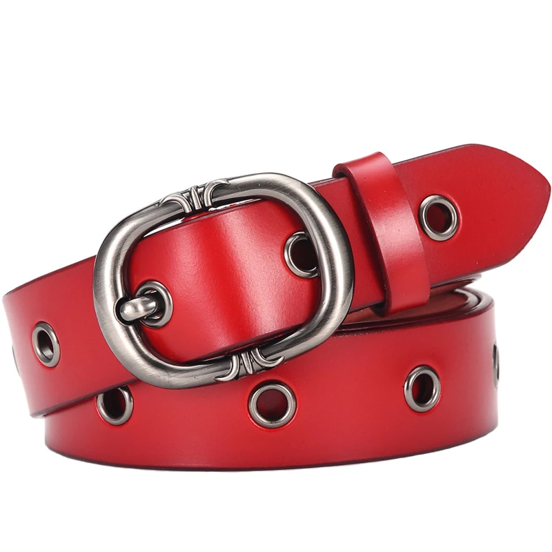 

Women Leather Belt Hollow Out Belt Pin Buckle NEW Female Waistband Length:95-110cm Width:2.8cm Black\Coffee\Red\White