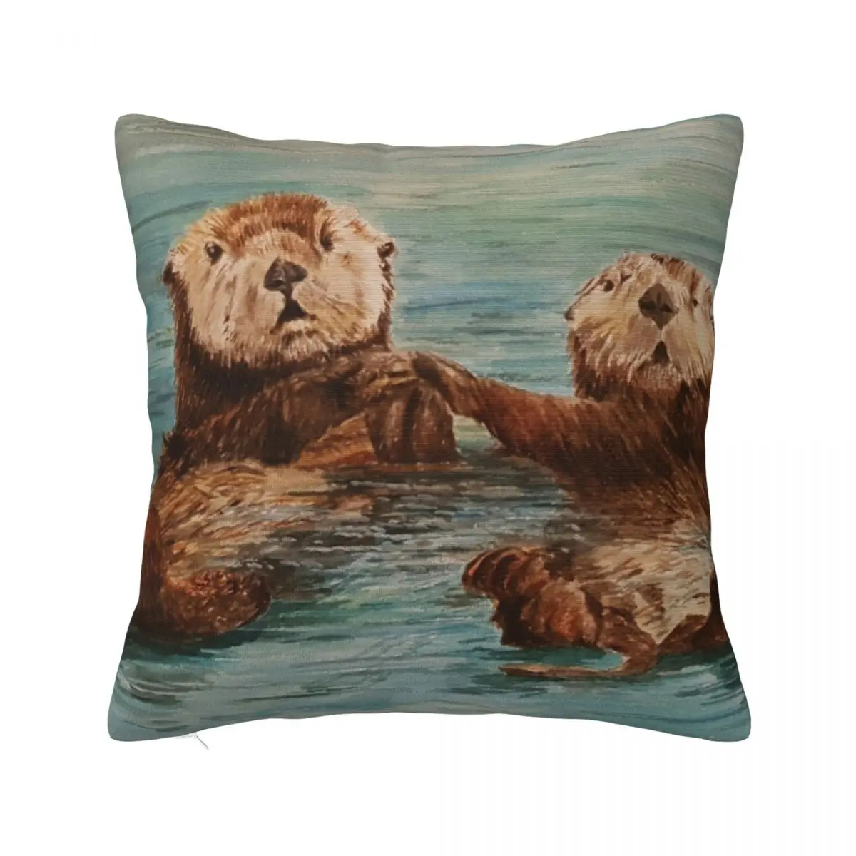 

Cute otters holding hands Throw Pillow autumn decoration pillow pillowcase Throw Pillow Covers