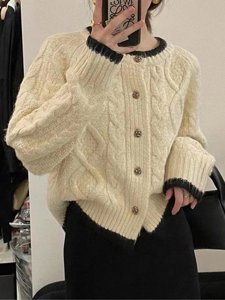 Women Knitted Cardigan Korean Fashion Twist Sweater Female Autumn Winter Single Breasted Knitwear Sweet Casual Button Cardigans
Women Knitted Cardigan Korean Fashion Twist Sweater Female Autumn Winter Single Breasted Knitwear Sweet Casual Button Cardigans