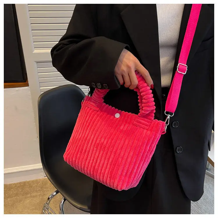 Fashion Corduroy Women's Bag, Trend New Handbags Niche Versatile Bucket Shoulder Bags Female Nylon Button Crossbody Bags 11 Mallzona S3216e8a64b3e46668e4aa9ba123a4dc0f Fashion Corduroy Women's Bag, Trend New Handbags Niche Versatile Bucket Shoulder Bags Female Nylon Button Crossbody Bags Mallzona