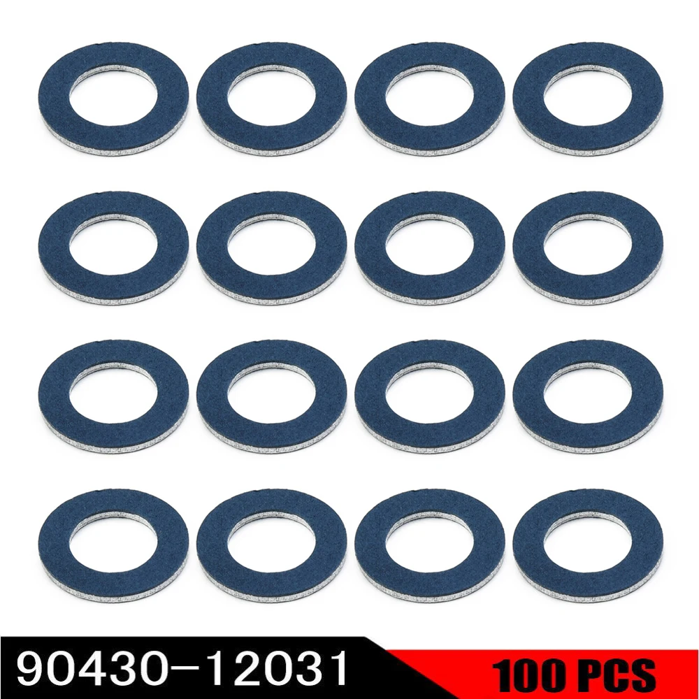 

100pcs/set Auto Oil Drain Plug Washers Gasket Hole For Toyota OE90430-12031 12mm 90430-12028 095-156 65394 Aluminum Accessories