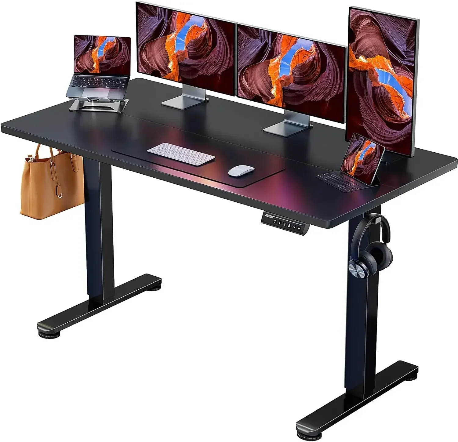 

Height Adjustable Electric Standing Desk, 63 x 28 Inches Sit Stand up Desk Memory Computer Home Office Desk