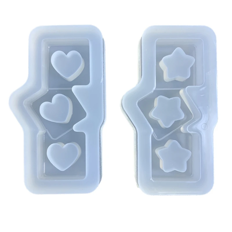 Silicone Mold 3-in-1 Love-heart/Star Epoxy Resin Shaker Molds DIY Jewelry Necklace Pendant Craft Casting Tool
Silicone Mold 3-in-1 Love-heart/Star Epoxy Resin Shaker Molds DIY Jewelry Necklace Pendant Craft Casting Tool