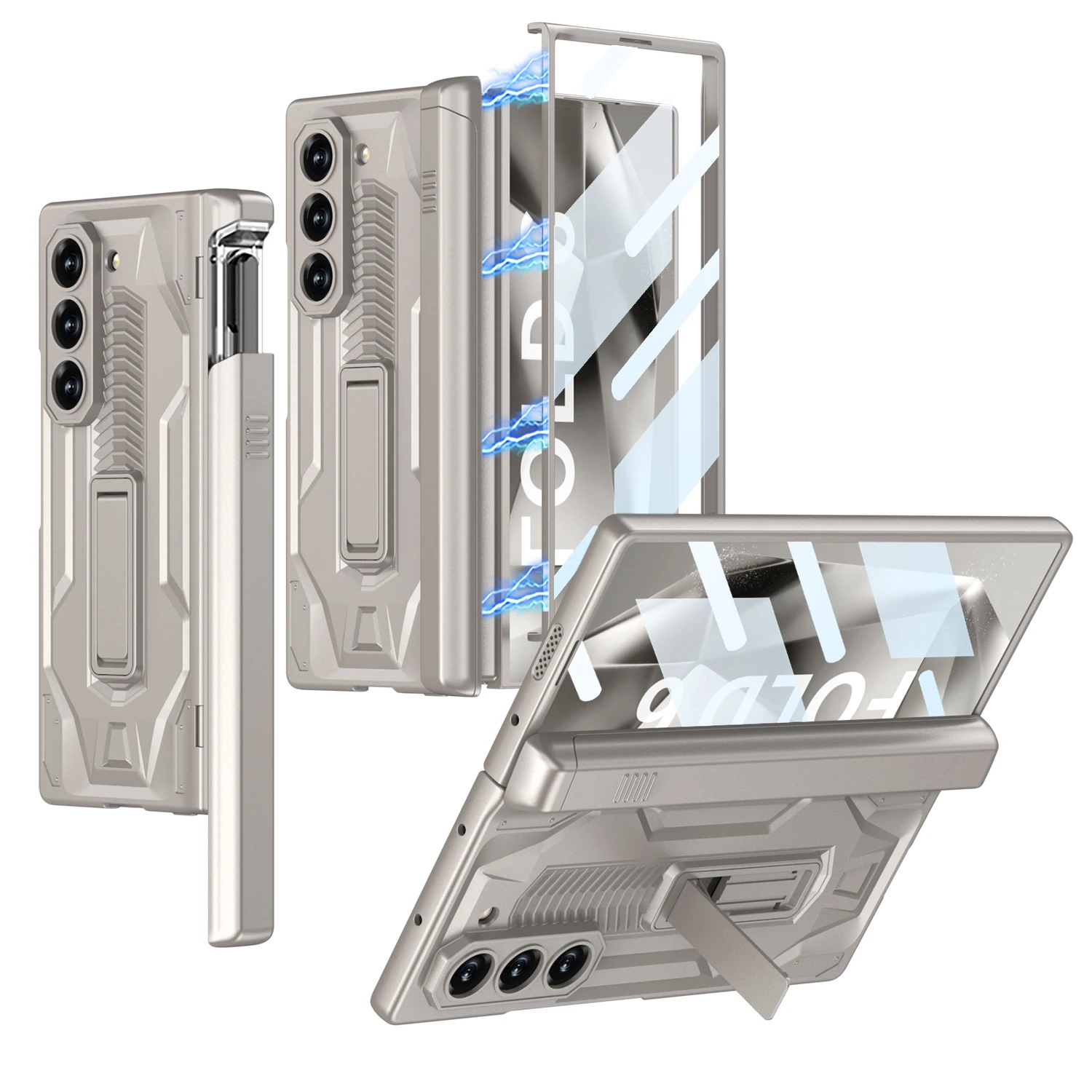 Hard Armor Hinge Protection Phone Cover for Samsung Galaxy Z Fold 6 Case with Screen Protector Pen Slot Bracket
Hard Armor Hinge Protection Phone Cover for Samsung Galaxy Z Fold 6 Case with Screen Protector Pen Slot Bracket