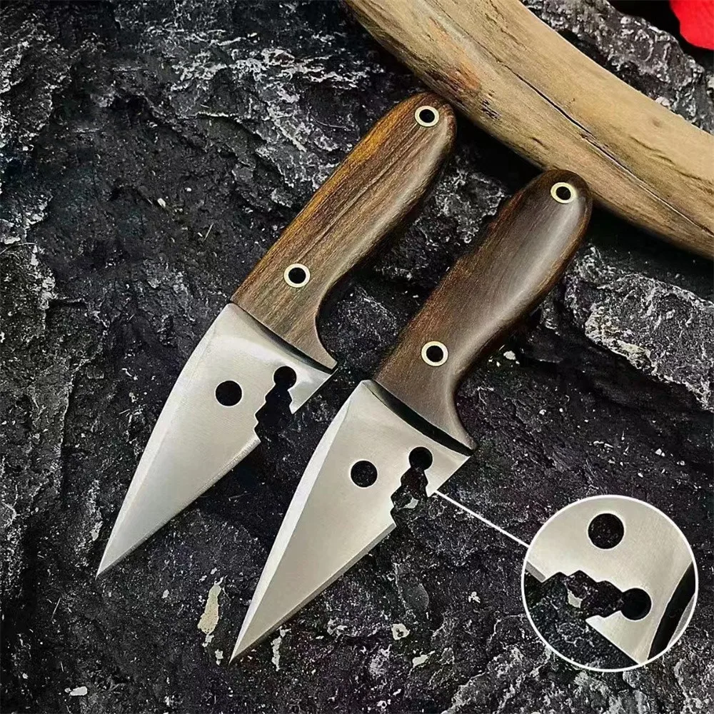 

Protable Megalodon Shape Mini Fixed Knife 9Cr18 Blade Ebony Handle with Sheath Outdoor Camping Hiking Knives Utility EDC Tools
