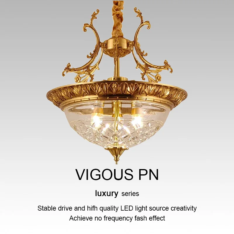 

Luxury Modern French Palace Pendant Lamps Copper Glass E14 Chandeliers Living Room Decor Ceiling Light Bedroom Lighting Fixtures